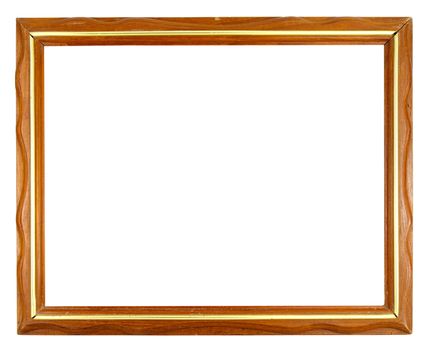 old wood frame picture on white background