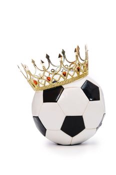 Football with crown on white
