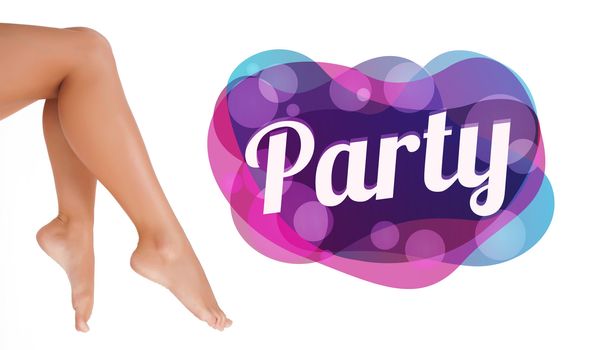 Sexy legs with abstract party sign