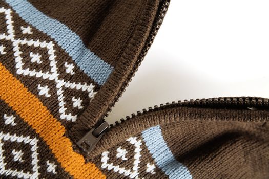 unzipped brown fashionable woolen sweater