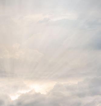 Cloudscape with sunbeams