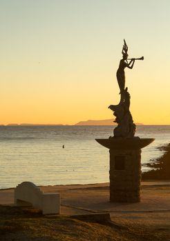 Mermaid statue entrance Ventura harbor