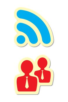 Vector Illustration of Rss and User Icons