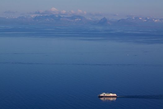 Cruise ship on norwegian coast