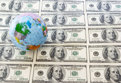 dollars and   globe 