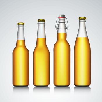 Beer bottle clear set with no label