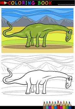 cartoon diplodocus dinosaur coloring page