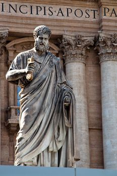 St Peters statue at St Peters Basilica in Vaticano - Italy