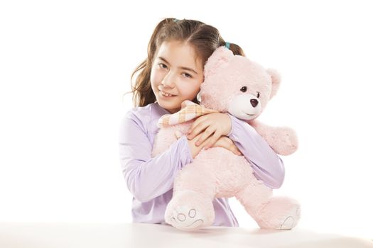 Little girl, and Teddy Bear