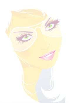 Vector illustration of Female face front