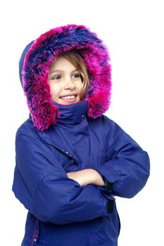 Innocent young girl enjoying cold weather