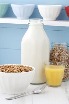 Delicious healthy cereal breakfast