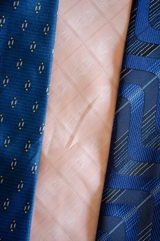 cravat tie scarfs texture blue pink background 