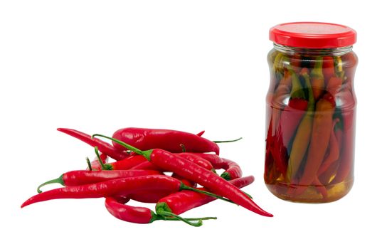ecological hot chilli pepper canned glass jar 