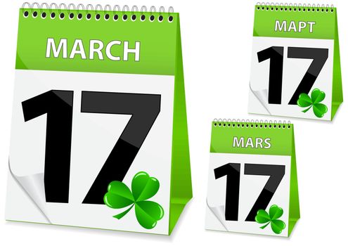 icon in the form of a calendar for St. Patricks Day