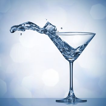 Martini splash in glass