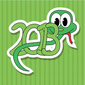 2013 year of the snake with green background