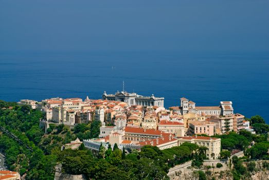 Princely palace and Oceanography museum in Monaco old town
