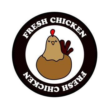 fresh chicken label over white background. vector illustration