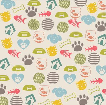 pets icons over beige background. vector illustration