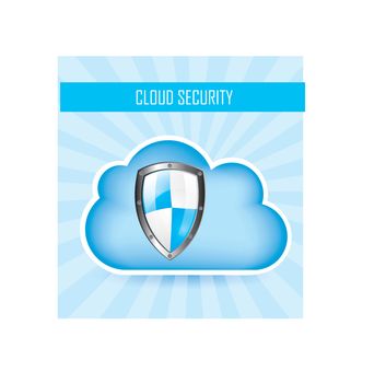 cloud computing withsecurity sign. vector illustration