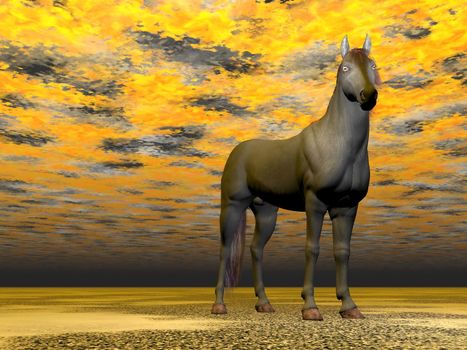 Surrealistic horse - 3D render