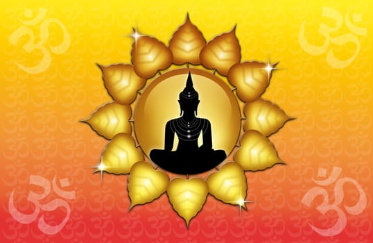 Om symbol and Buddha