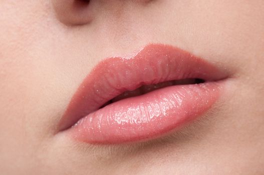 Close-up lips make-up zone
