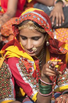 Indian girl in colorful ethnic attire