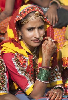 Indian girl in colorful ethnic attire