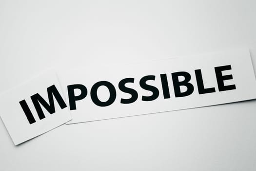 Word impossible cutted to be possible