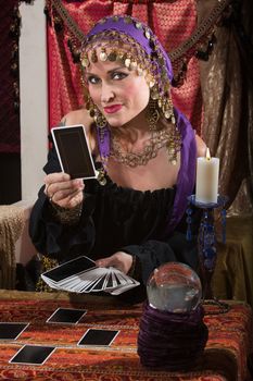 Fortune Teller Dealing Tarot Cards