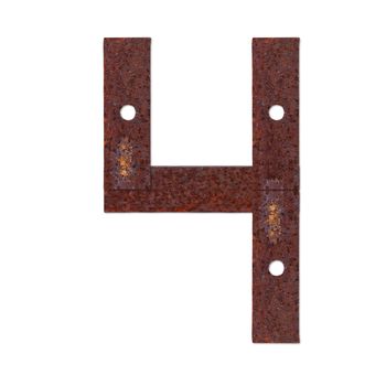Number made from rust plate