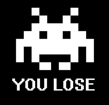 You lose space invader sign