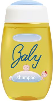 vector realistic baby shampoo container, letters and babies are my own design