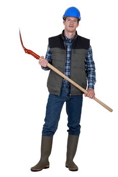 Labourer holding a spade