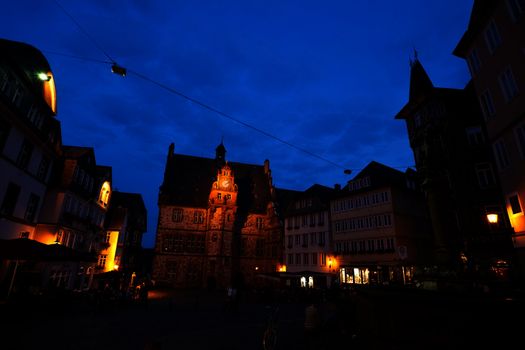 City Hall in Marburg at night