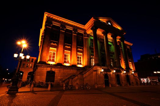 City Hall in Groningen city at night