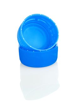 blue lids with reflection isolated