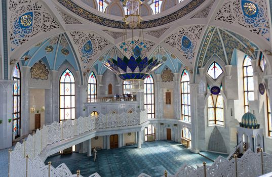 Interior Qol Sharif mosque in Kazan, Russia