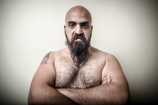 super power angry muscle bearded man 