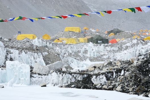 South Everest Base Camp in Himalayas,Nepal,Asia