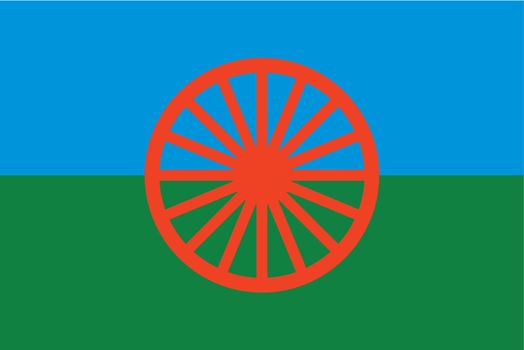 Gypsy (Roma) flag - blue , green and blue colors ,vector illustration