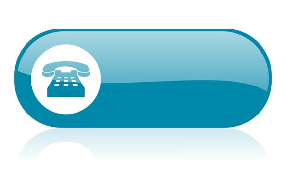 phone blue web glossy icon