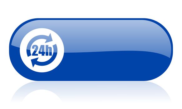 24h blue web glossy icon 