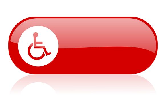 accessibility red web glossy icon 