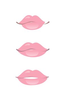 pink lips icons editable vector illustration