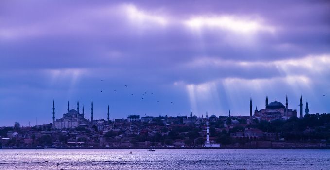 Dramatic stormy sky over  Istanbul, Turkey