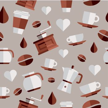 Coffee flat icons illustration