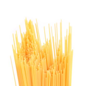 Top uncooked spaghetti. Close up.